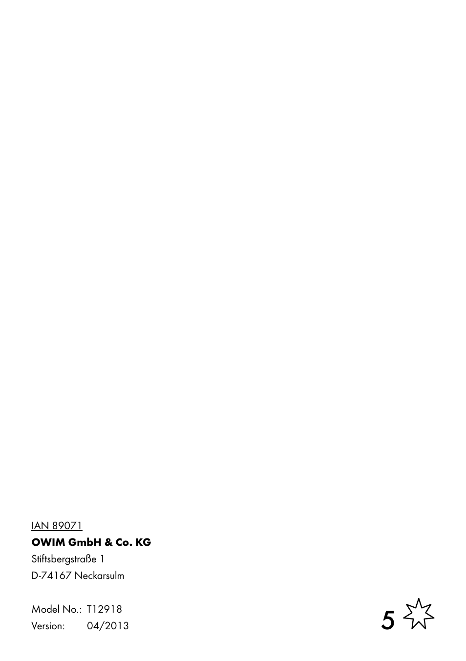 Crelando T12918 User Manual | Page 7 / 7