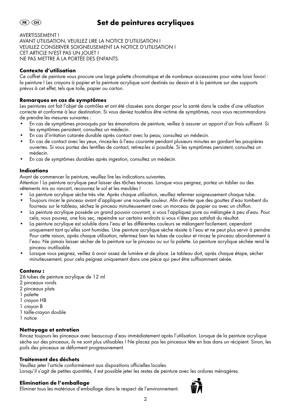Set de peintures acryliques | Crelando T12918 User Manual | Page 3 / 6