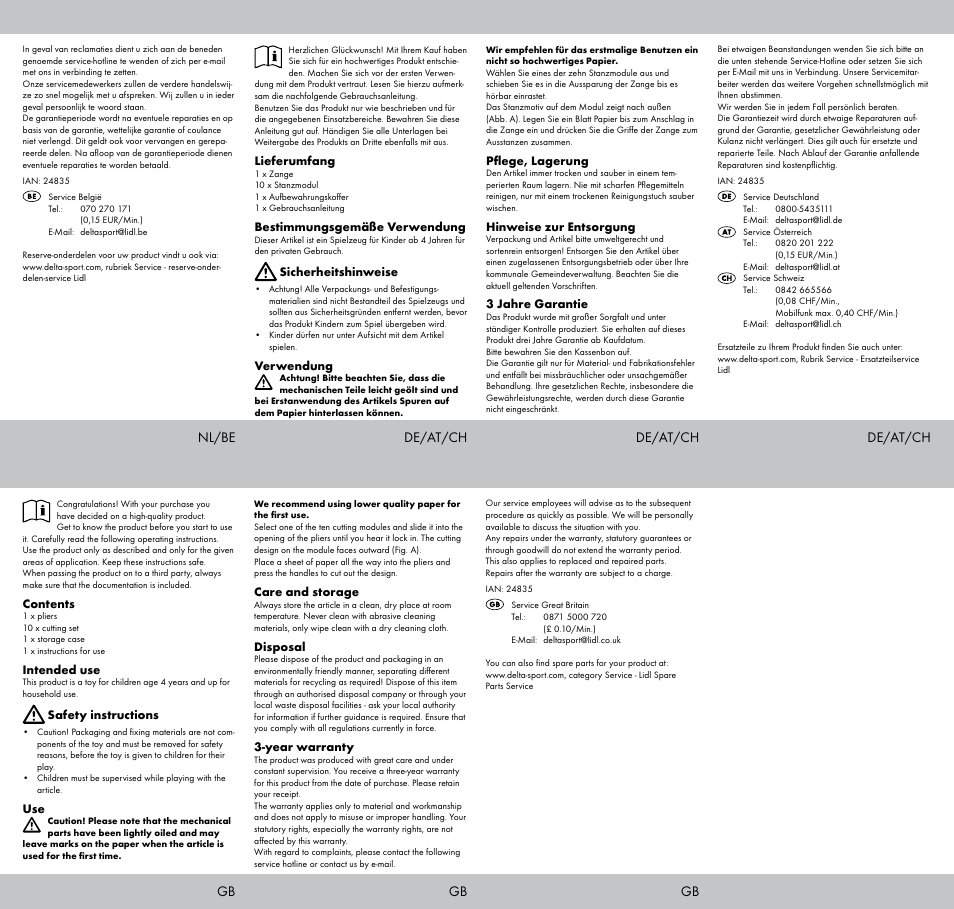 Nl/be de/at/ch de/at/ch de/at/ch | Crelando Embossing Stamp Set StyleA User Manual | Page 2 / 2