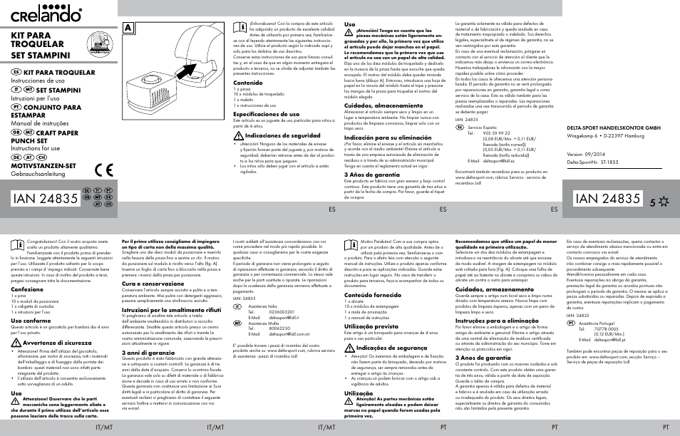 Crelando Embossing Stamp Set StyleA User Manual | 2 pages