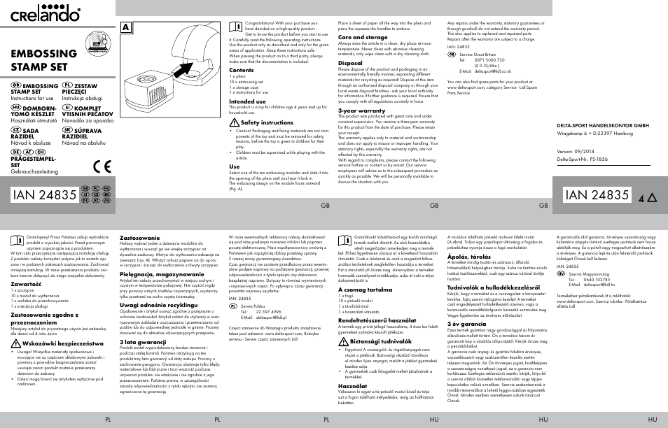 Crelando Embossing Stamp Set StyleB User Manual | 2 pages