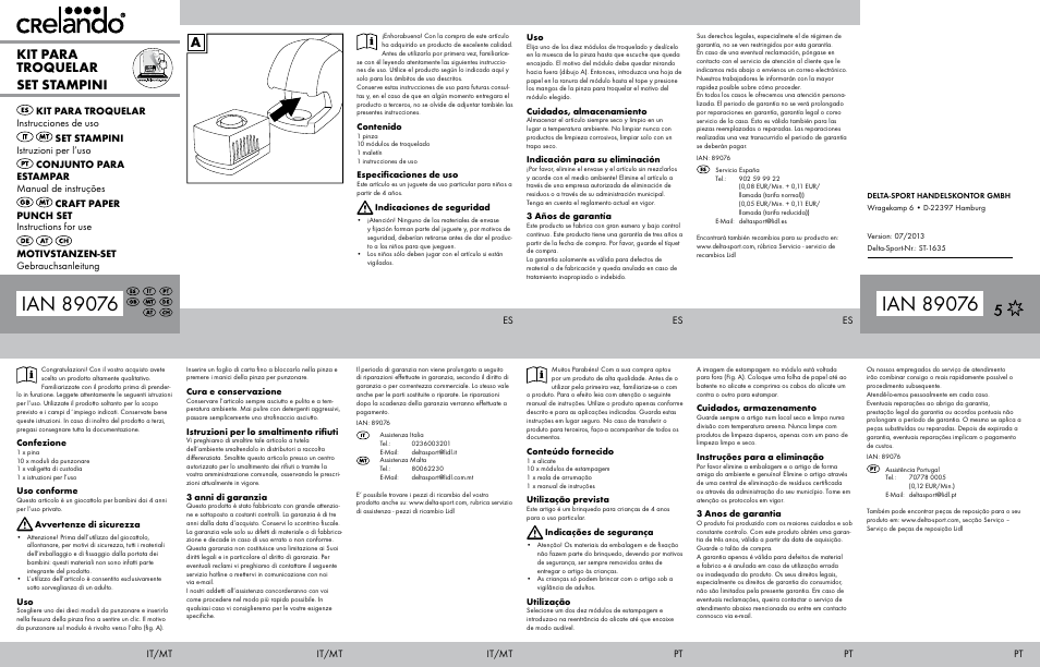 Crelando Embossing Stamp Set Stanzset User Manual | 2 pages