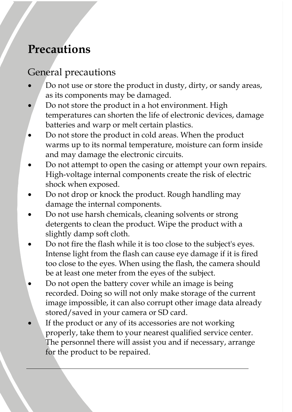 Precautions, General precautions | DXG Technology DXG-580V HD User Manual | Page 8 / 81