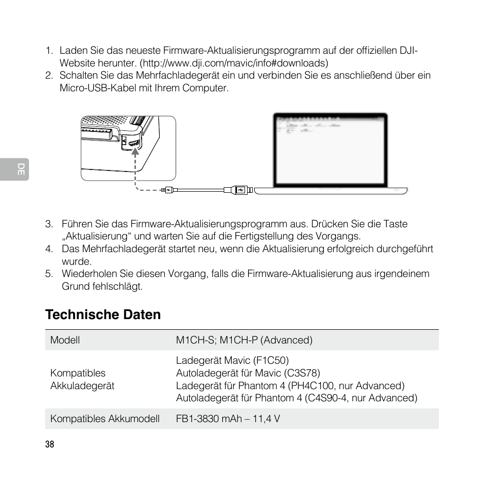 Technische daten | DJI Mavic Pro User Manual | Page 37 / 77