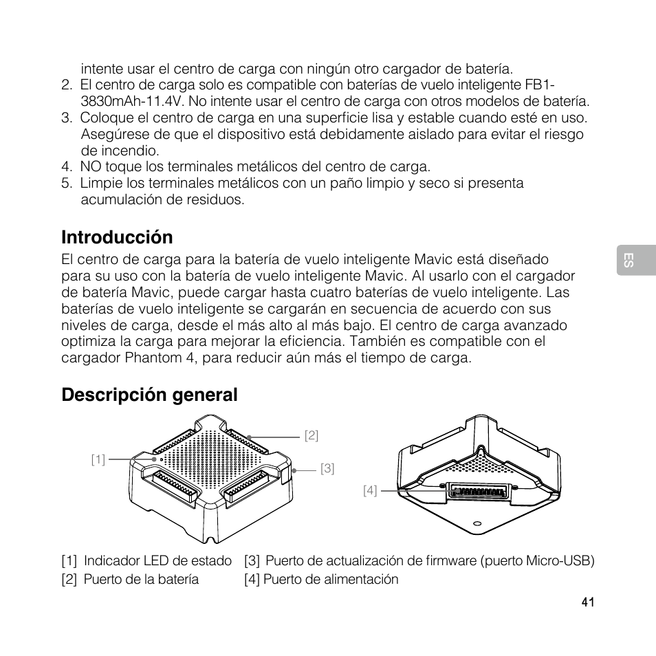 Introducción, Descripción general | DJI Mavic Pro User Manual | Page 40 / 77