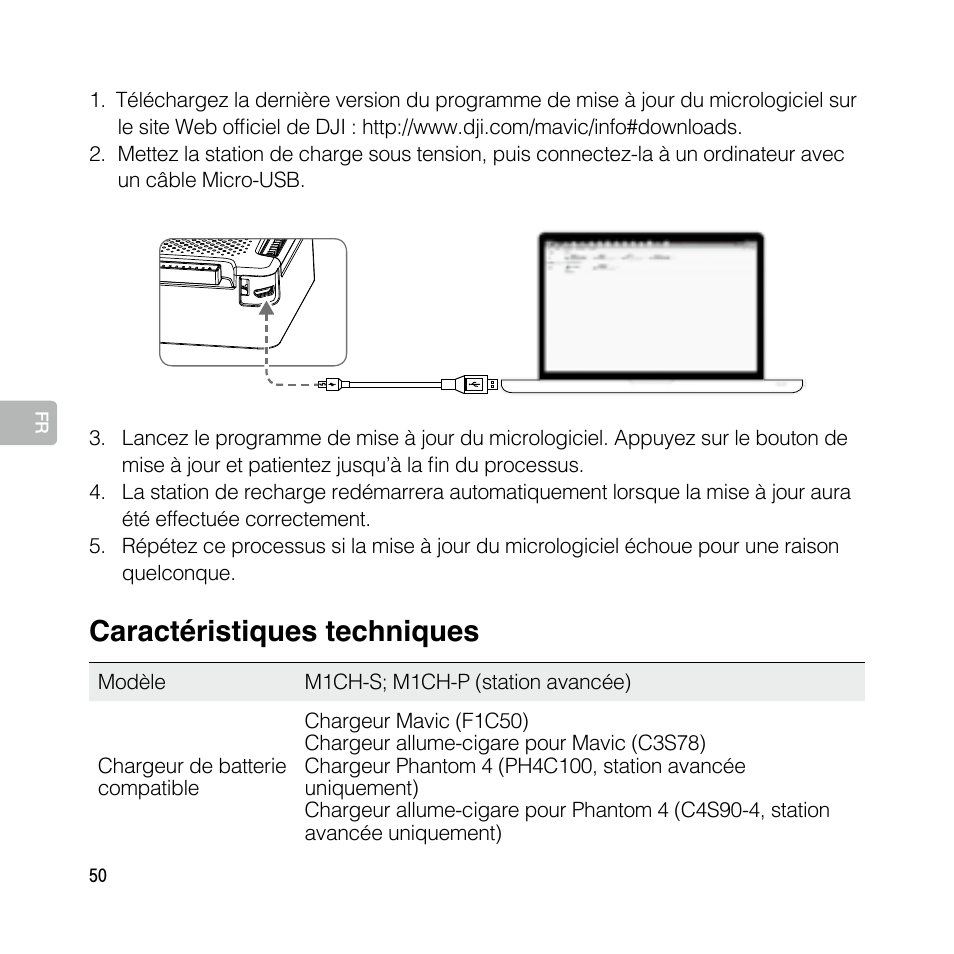 Caractéristiques techniques | DJI Mavic Pro User Manual | Page 49 / 77