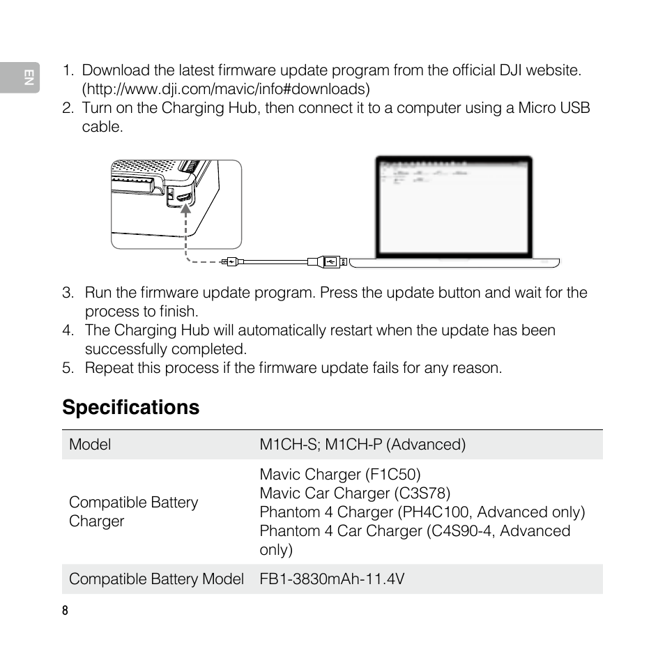 Specifications | DJI Mavic Pro User Manual | Page 7 / 77