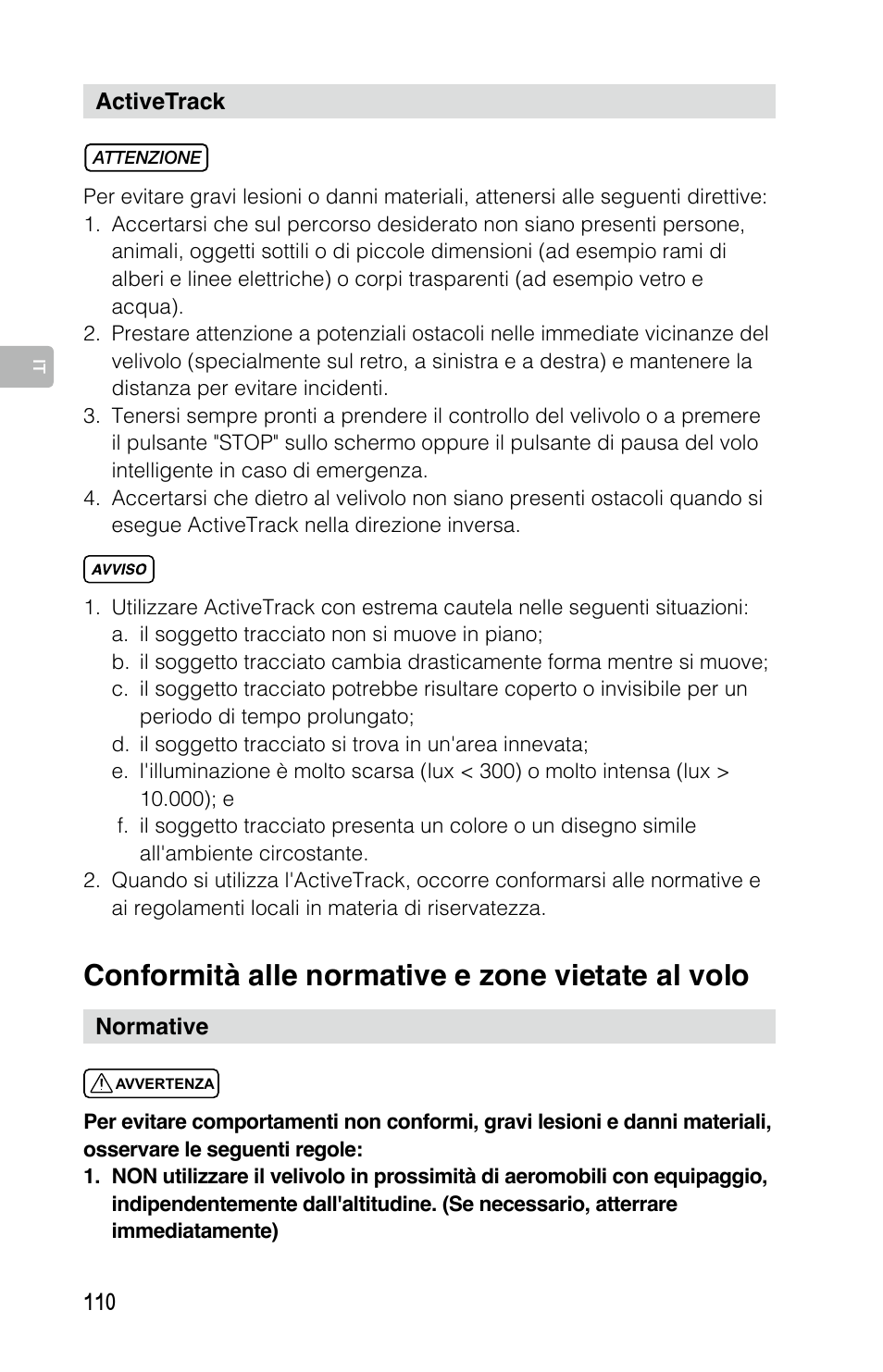 Conformità alle normative e zone vietate al volo | DJI Mavic Pro User Manual | Page 109 / 183