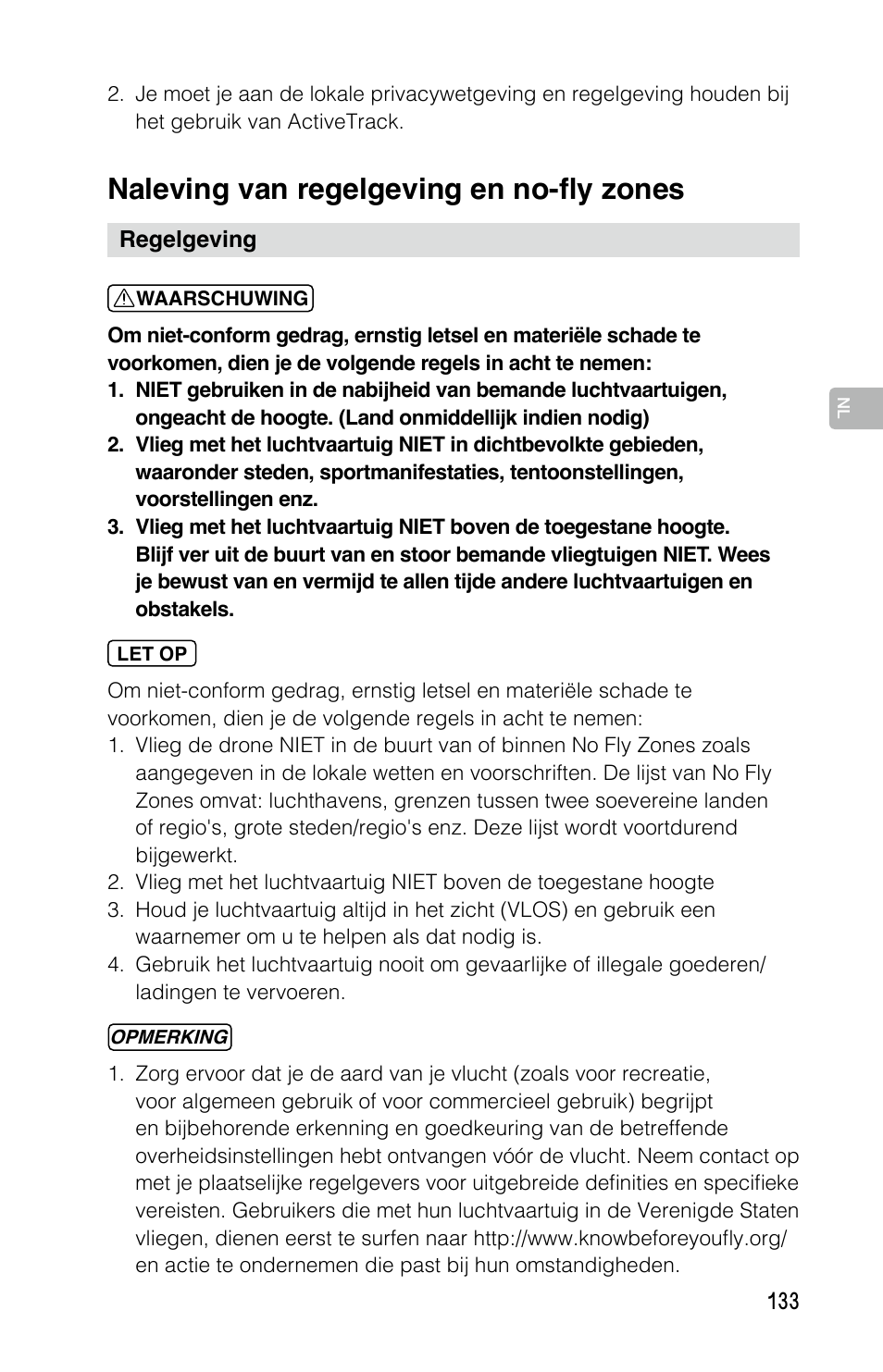 Naleving van regelgeving en no-fly zones | DJI Mavic Pro User Manual | Page 132 / 183