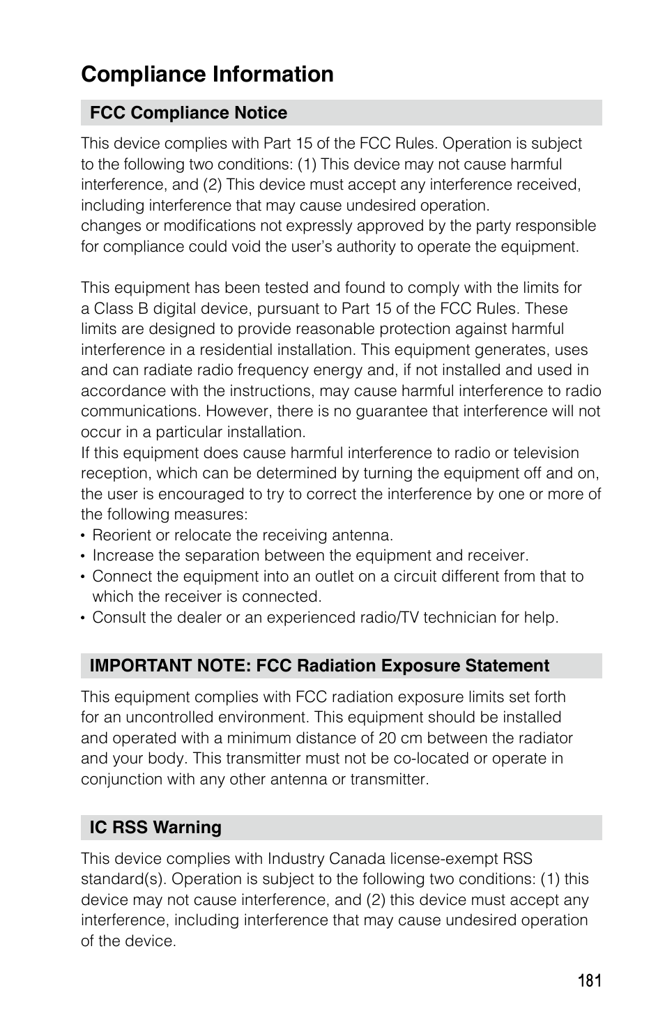 Compliance information | DJI Mavic Pro User Manual | Page 180 / 183