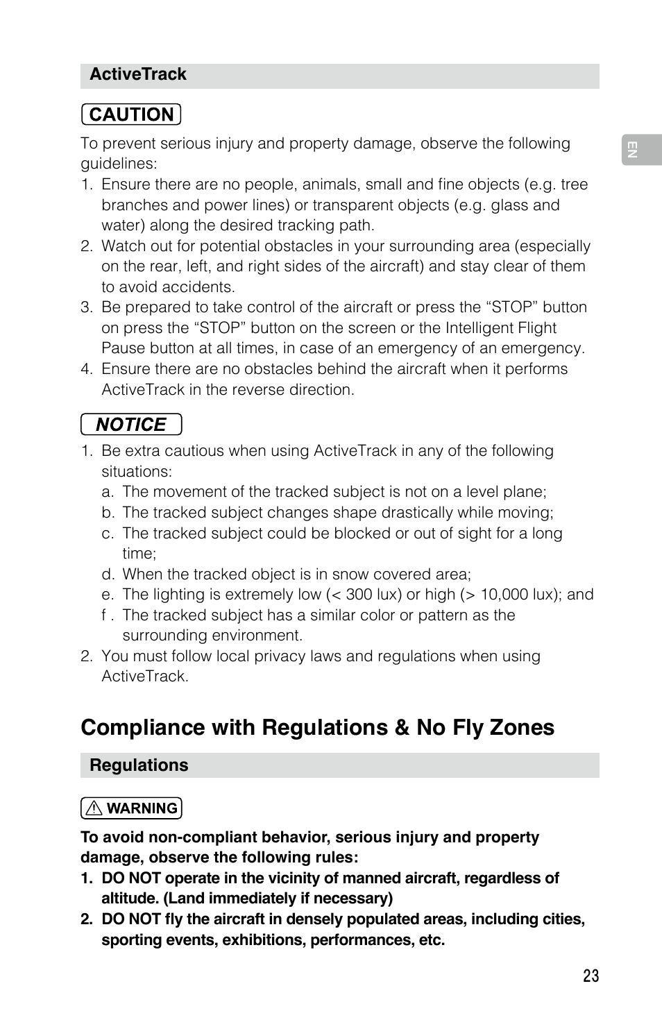 Compliance with regulations & no fly zones | DJI Mavic Pro User Manual | Page 22 / 183