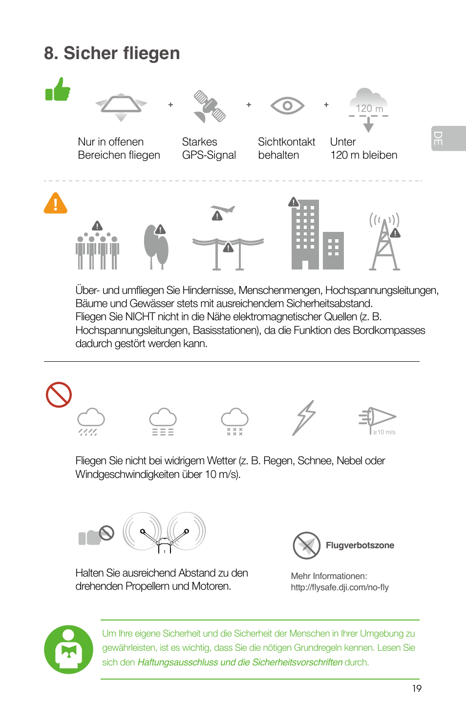 Sicher fliegen | DJI Mavic Pro User Manual | Page 21 / 84