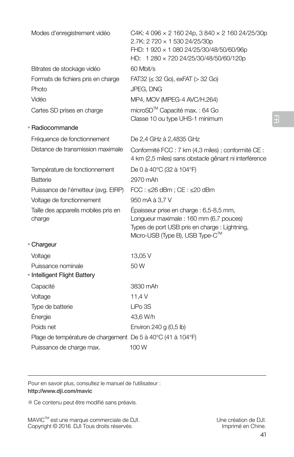 DJI Mavic Pro User Manual | Page 43 / 84