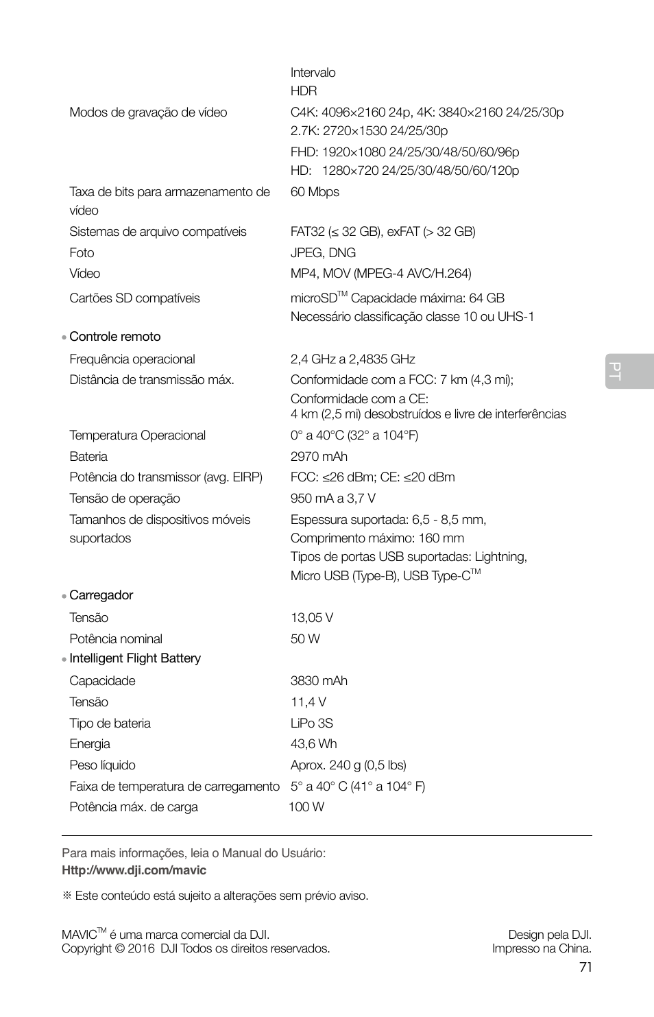 DJI Mavic Pro User Manual | Page 73 / 84