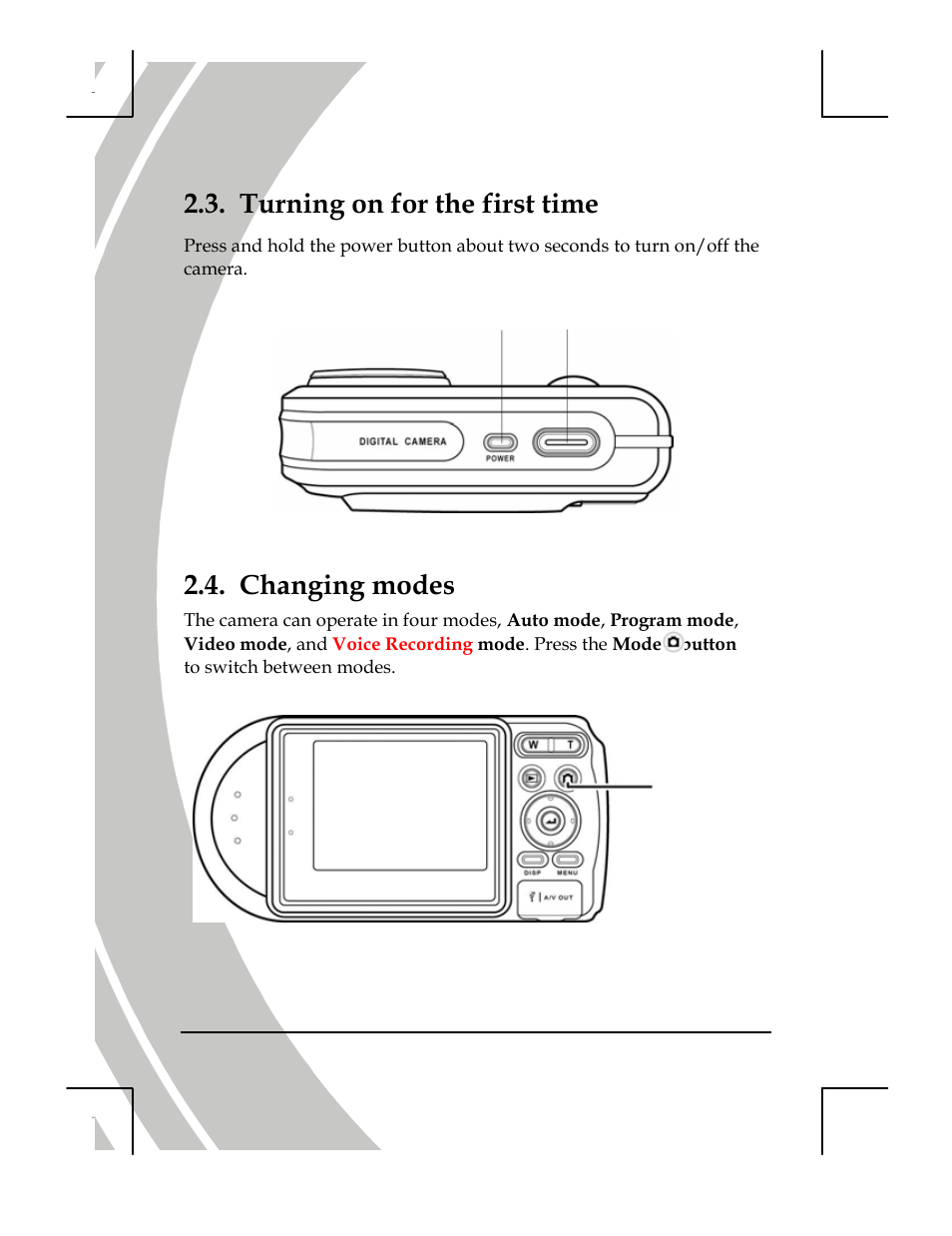 Turning on for the first time, Changing modes | DXG Technology DXG-518 User Manual | Page 16 / 54