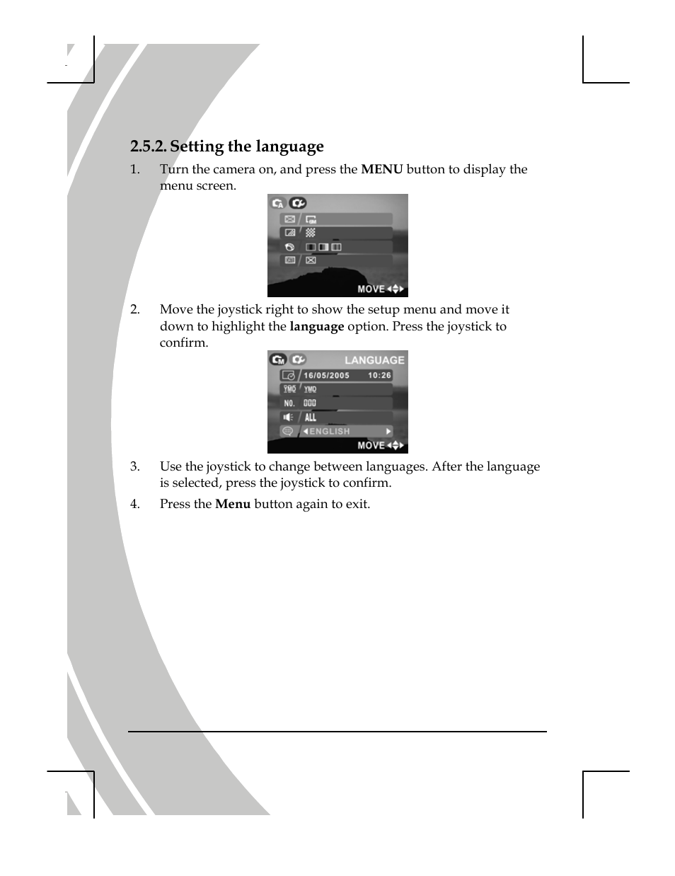 Setting the language | DXG Technology DXG-518 User Manual | Page 18 / 54