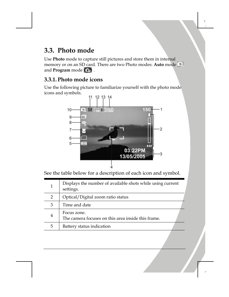 Photo mode, Photo mode icons | DXG Technology DXG-518 User Manual | Page 27 / 54