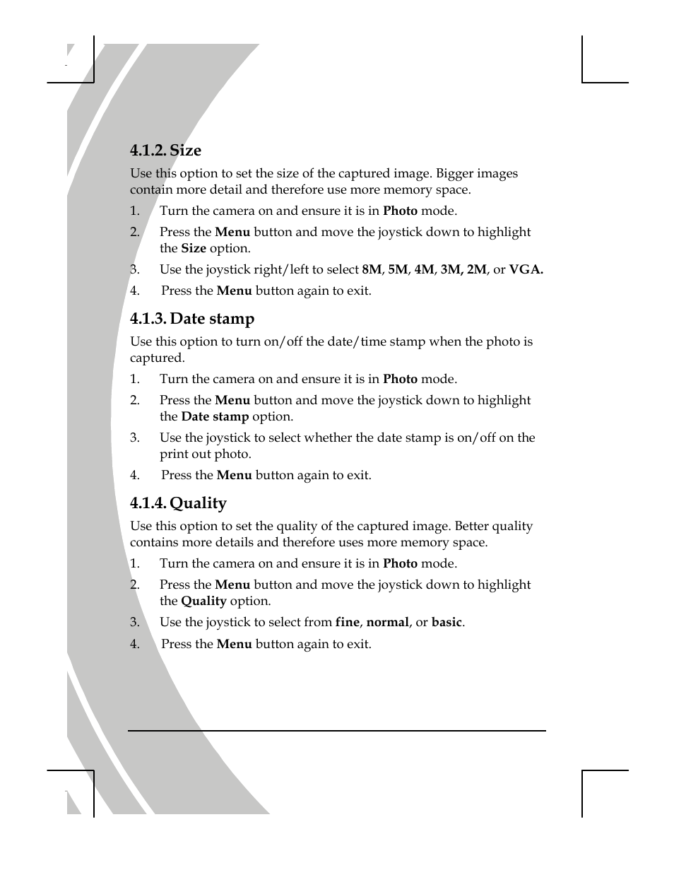 Size, Date stamp, Quality | DXG Technology DXG-518 User Manual | Page 38 / 54
