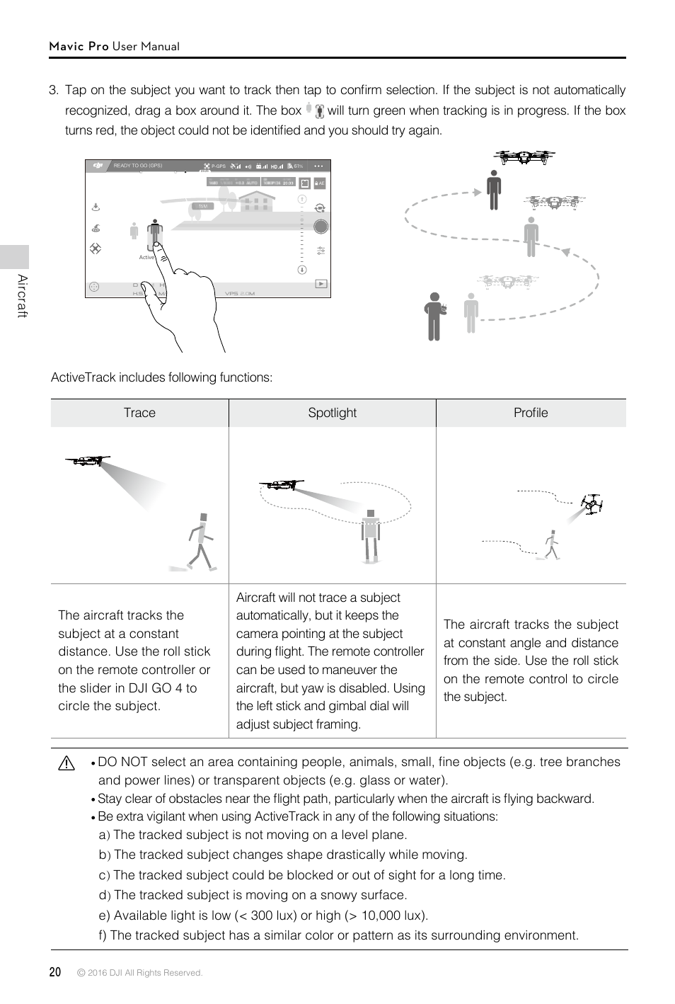 Aircraft mavic pro user manual | DJI Mavic Pro User Manual | Page 20 / 60