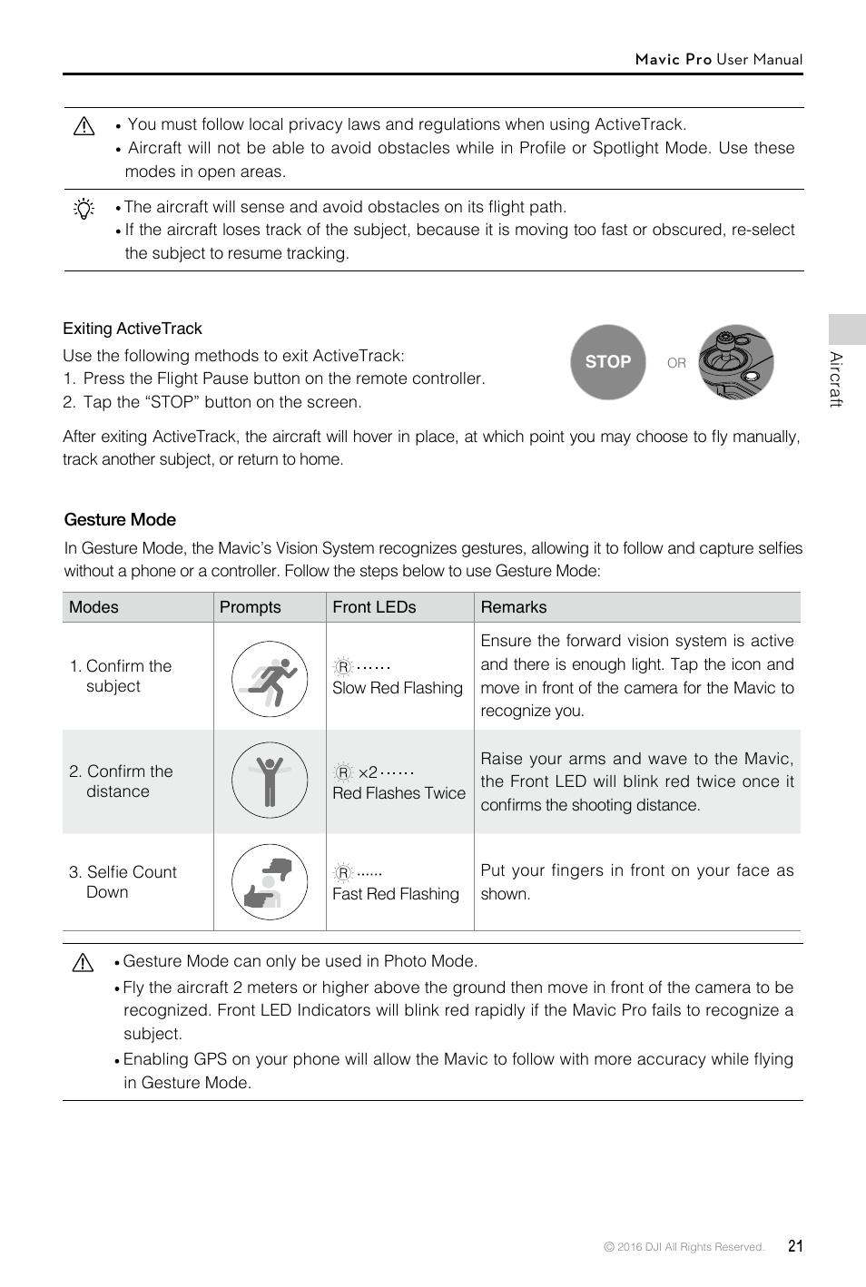 DJI Mavic Pro User Manual | Page 21 / 60