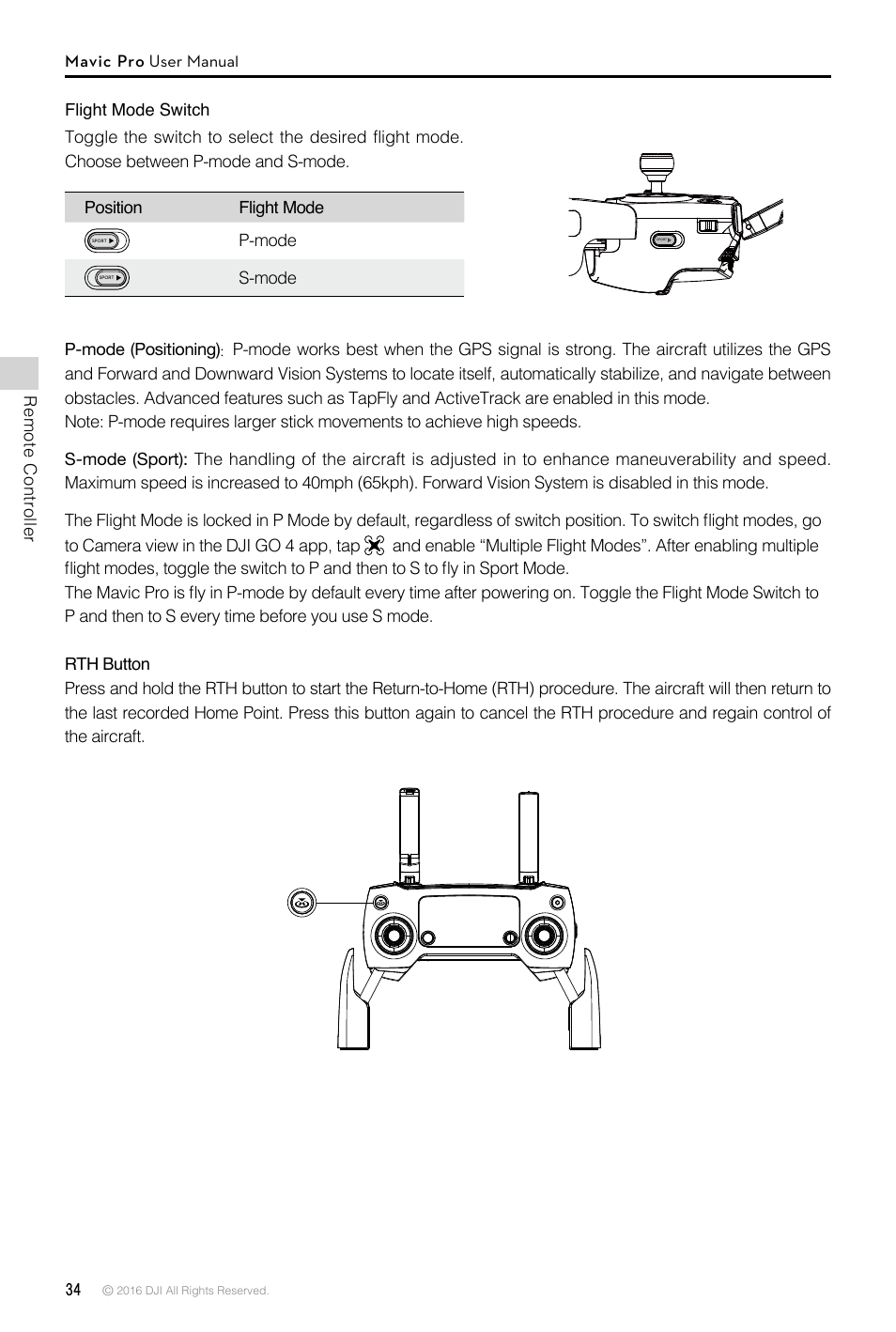 DJI Mavic Pro User Manual | Page 34 / 60