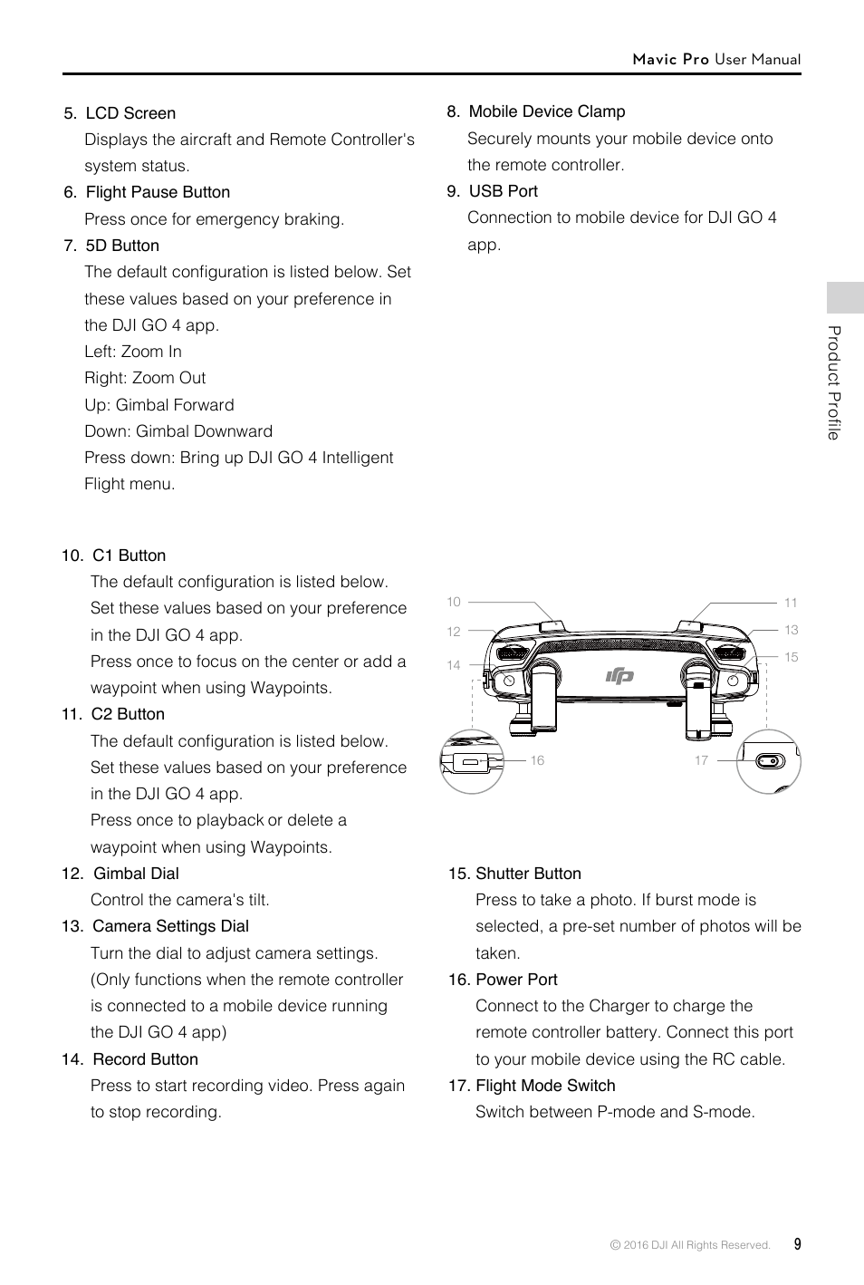 DJI Mavic Pro User Manual | Page 9 / 60