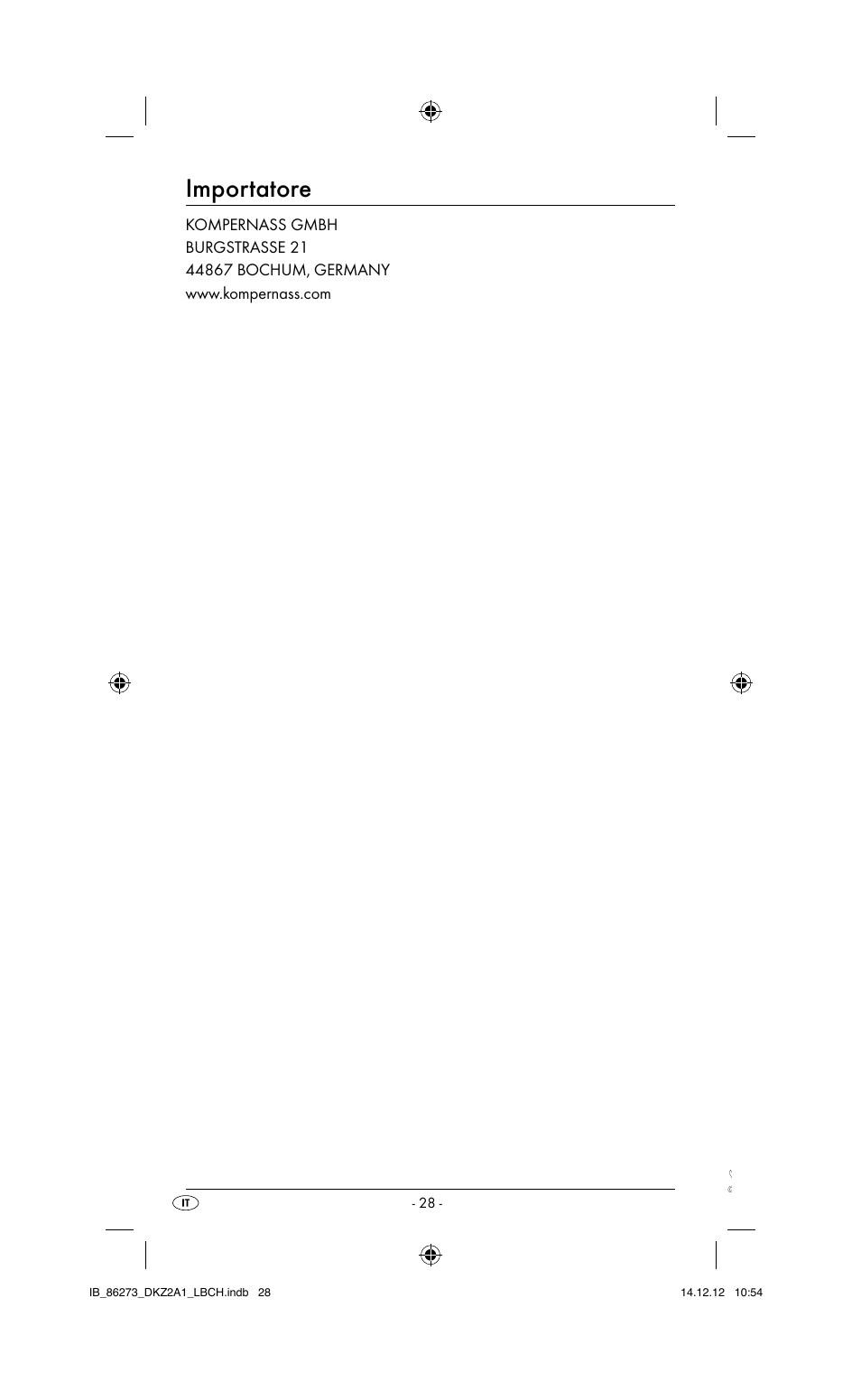 Importatore | Dentalux DKZ 2 A1 User Manual | Page 31 / 42