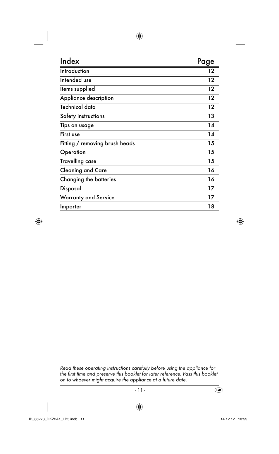 Index page | Dentalux DKZ 2 A1 User Manual | Page 14 / 30
