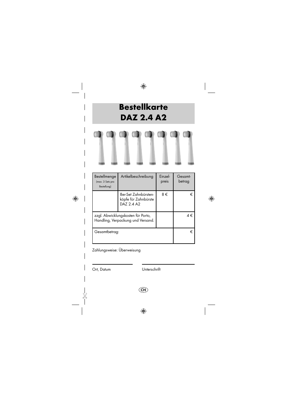Bestellkarte daz 2.4 a2 | Dentalux DAZ 2.4 A2 User Manual | Page 22 / 74
