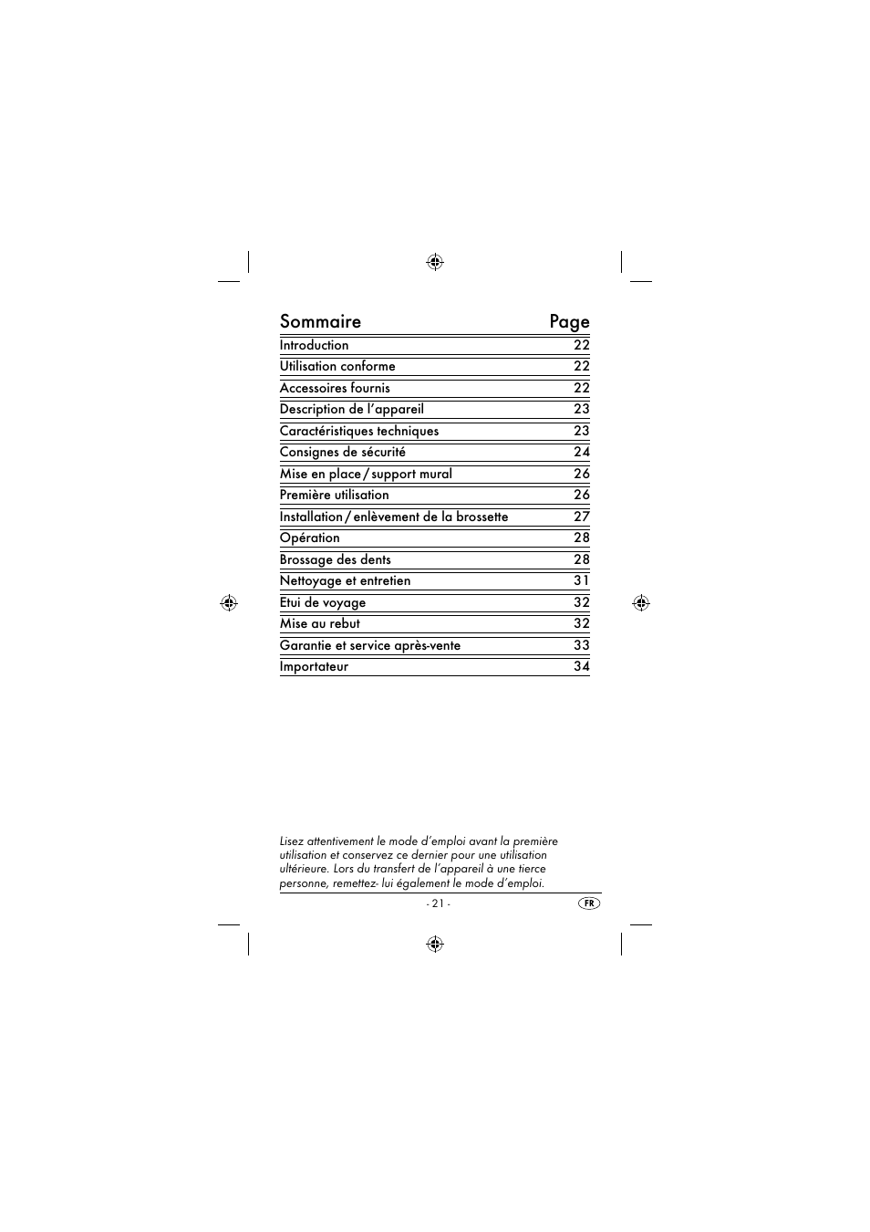 Sommaire page | Dentalux DAZ 2.4 A2 User Manual | Page 24 / 74