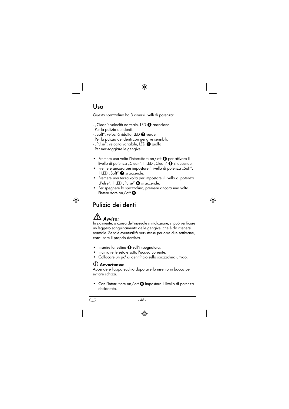 Pulizia dei denti | Dentalux DAZ 2.4 A2 User Manual | Page 49 / 74