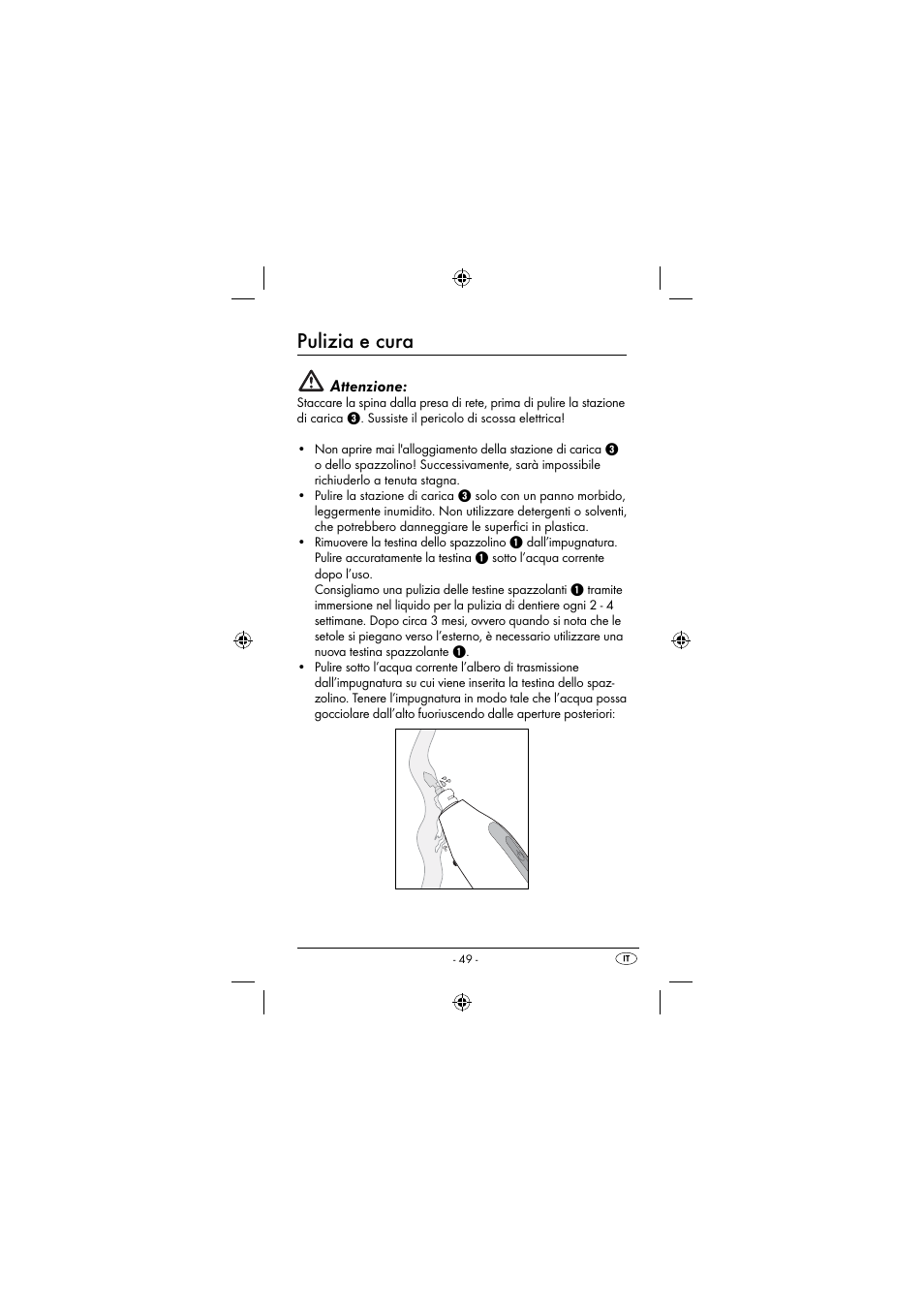 Pulizia e cura, Attenzione | Dentalux DAZ 2.4 A2 User Manual | Page 52 / 74