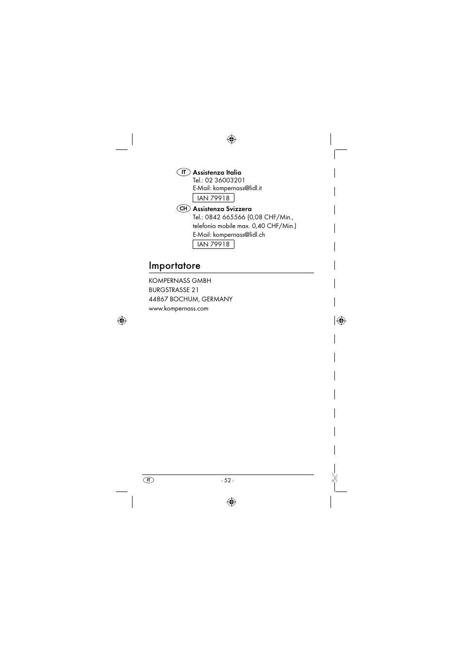 Importatore | Dentalux DAZ 2.4 A2 User Manual | Page 55 / 74