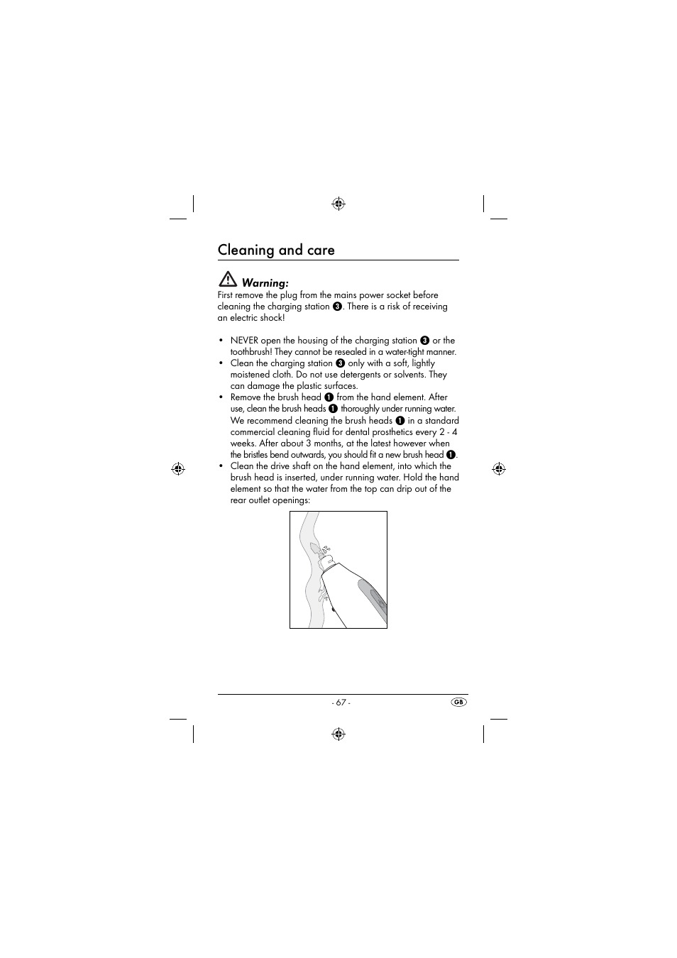 Cleaning and care, Warning | Dentalux DAZ 2.4 A2 User Manual | Page 70 / 74