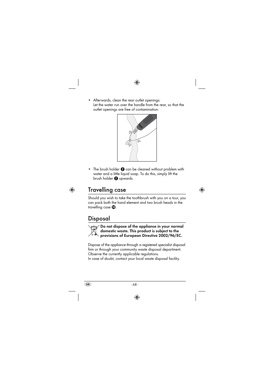 Travelling case, Disposal | Dentalux DAZ 2.4 A2 User Manual | Page 71 / 74