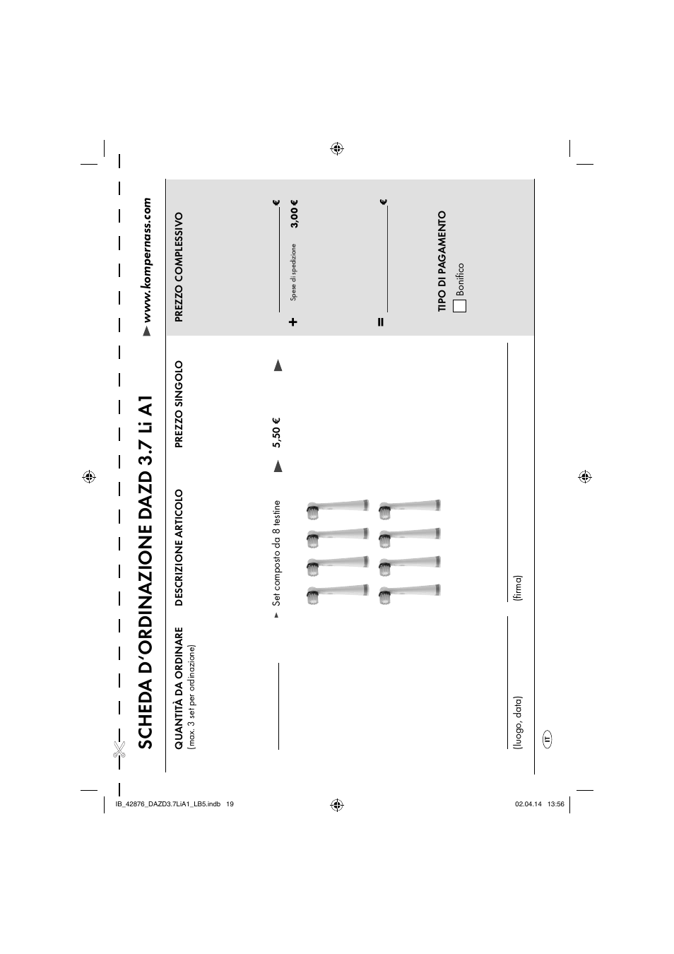 Sc hed a d‘ordinazione d azd 3.7 li a1 | Dentalux DAZD 3.7 Li A1 User Manual | Page 22 / 40