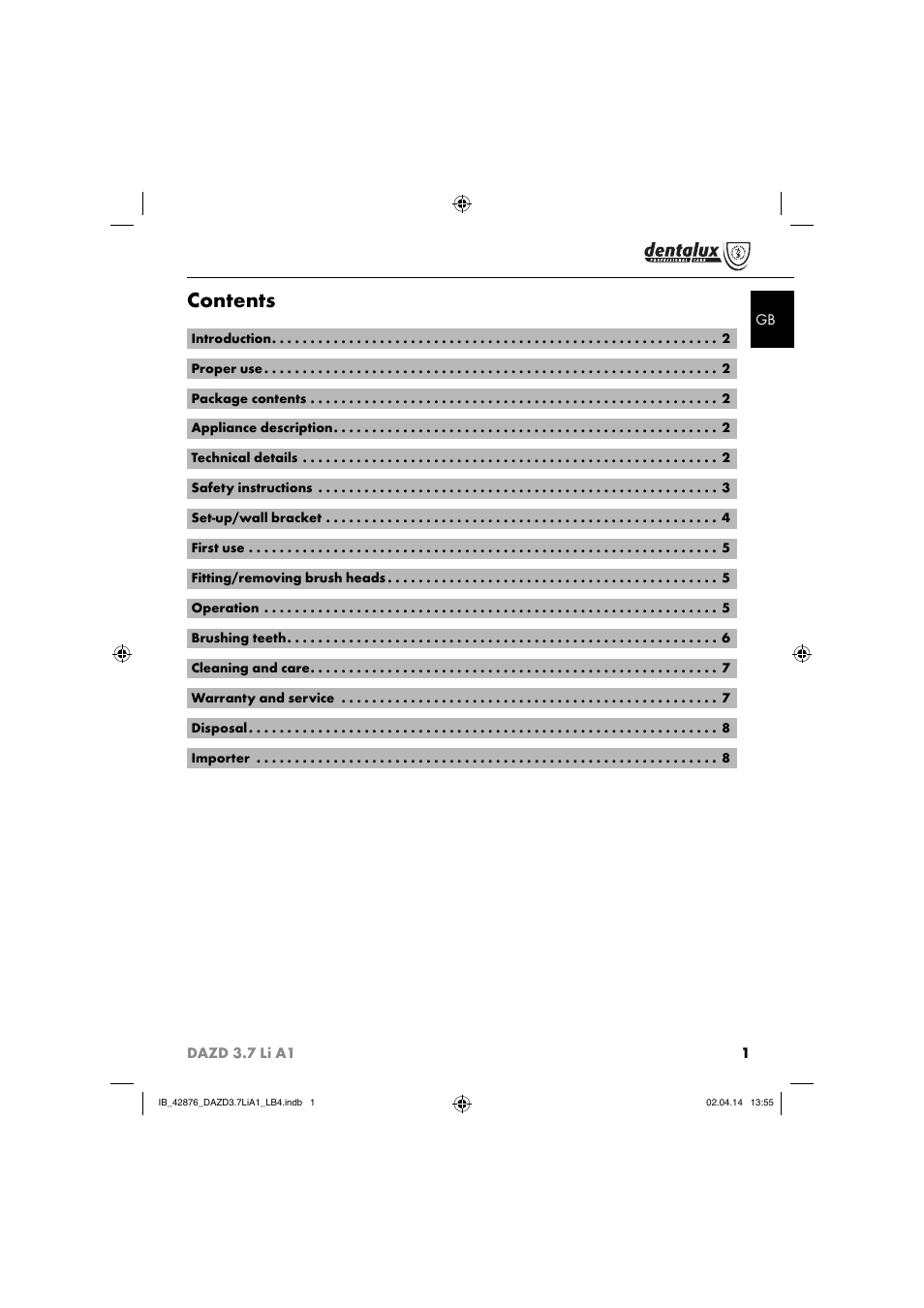 Dentalux DAZD 3.7 Li A1 User Manual | Page 4 / 30