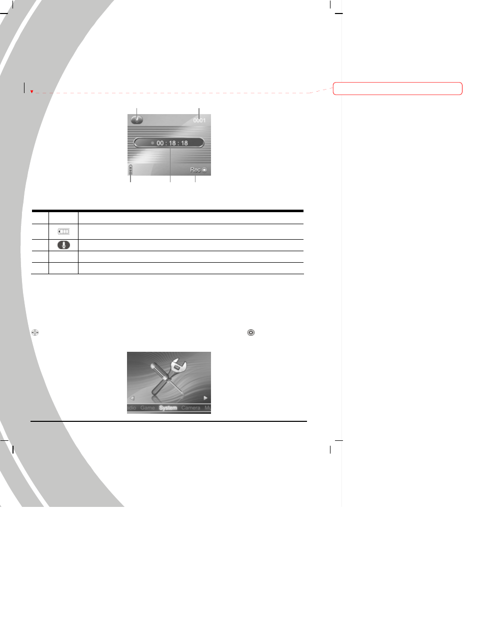 3 audio or voice recording mode, Icons, 4 setup mode | DXG Technology DXG Digital Camera User Manual | Page 34 / 60