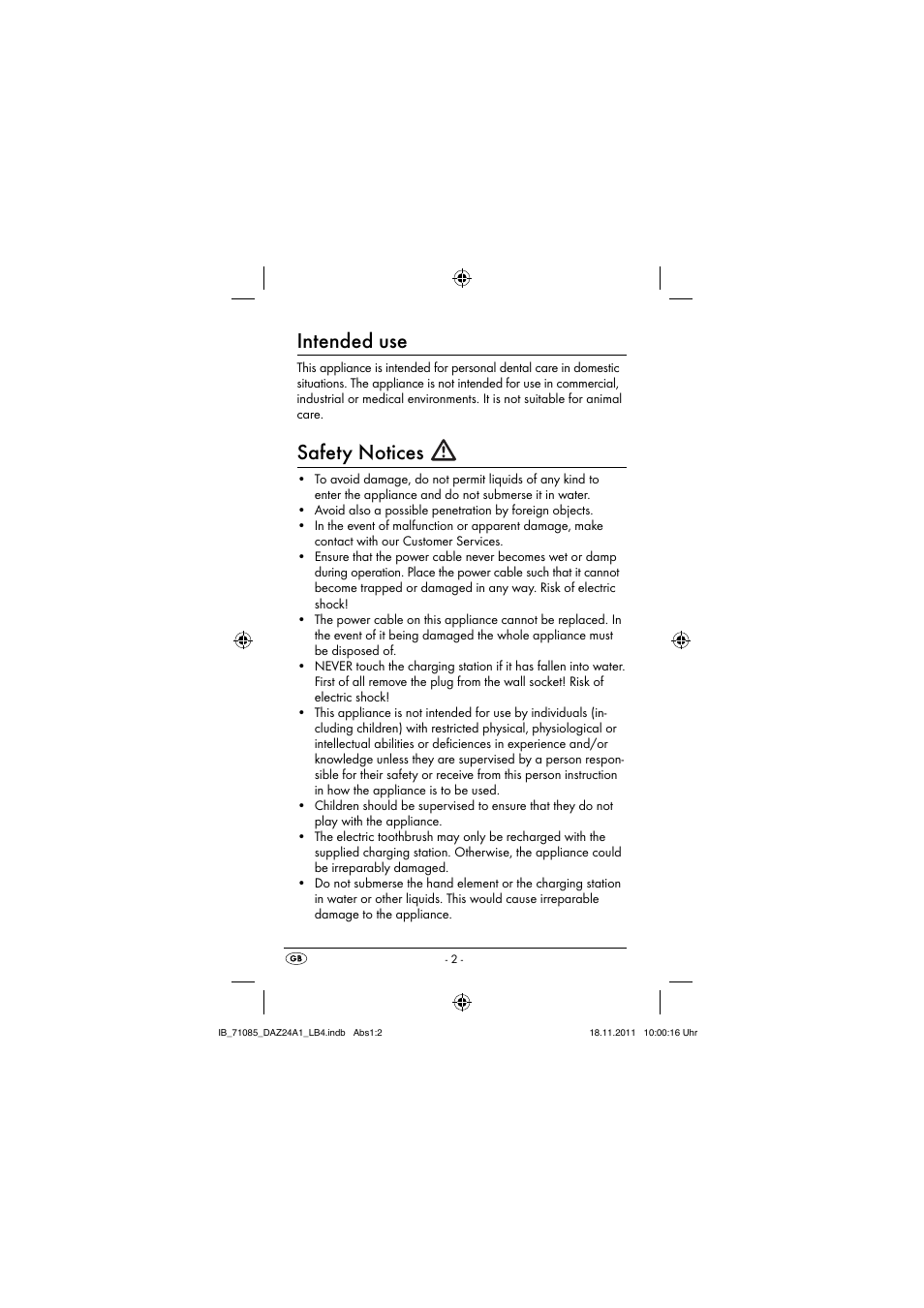 Intended use, Safety notices | Dentalux DAZ 2.4 A1 User Manual | Page 4 / 106