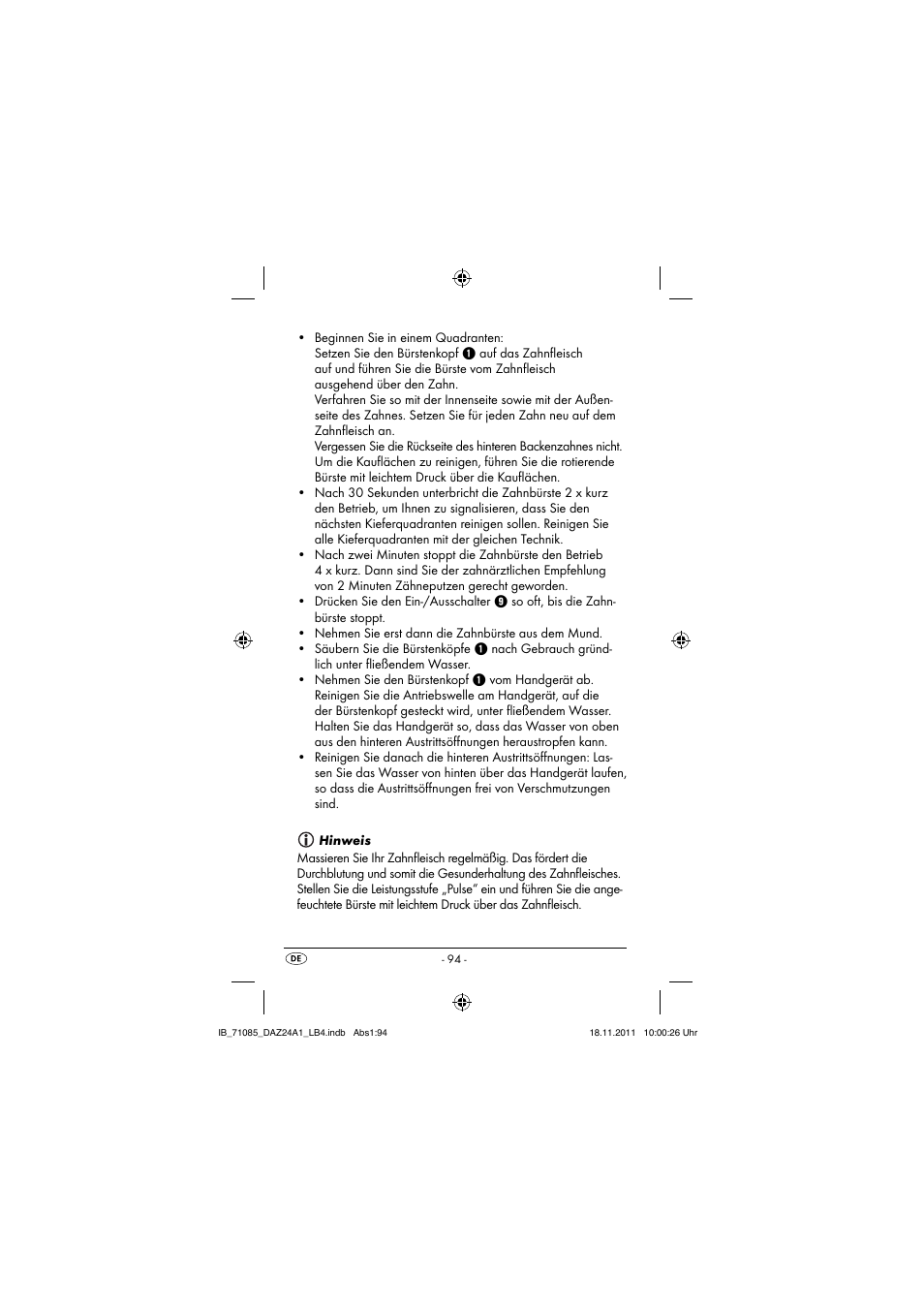 Dentalux DAZ 2.4 A1 User Manual | Page 96 / 106