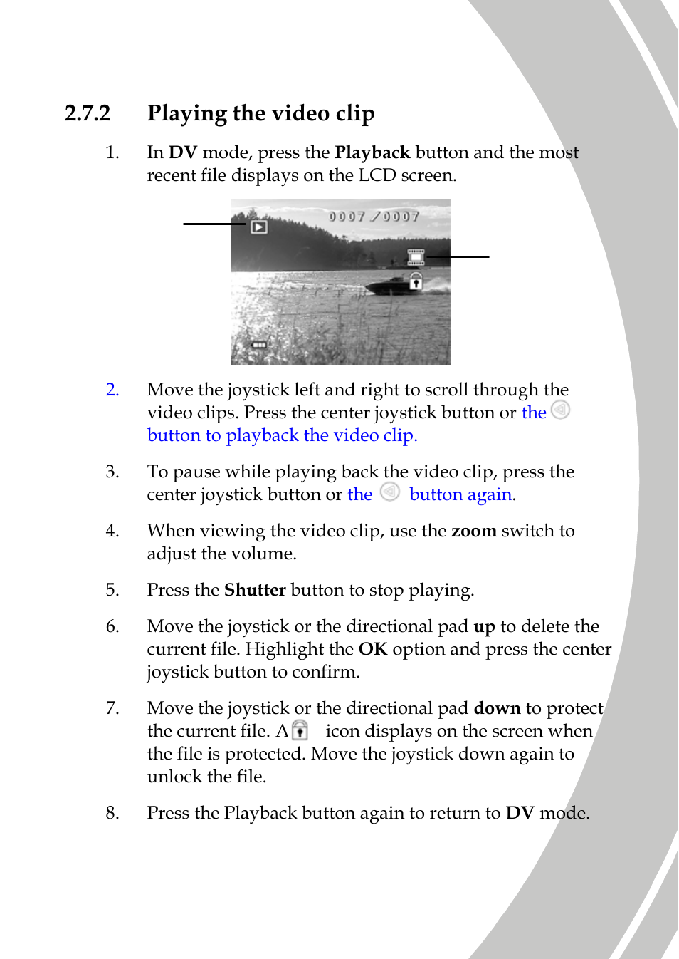 Playing the video clip, 2 playing the video clip | DXG Technology DXG-589V User Manual | Page 29 / 105