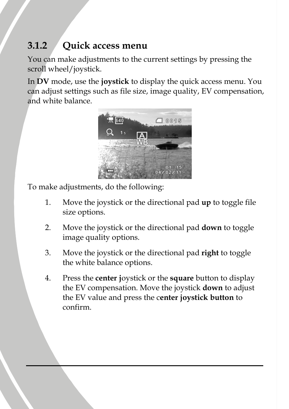 Quick access menu, 2 quick access menu | DXG Technology DXG-589V User Manual | Page 42 / 105