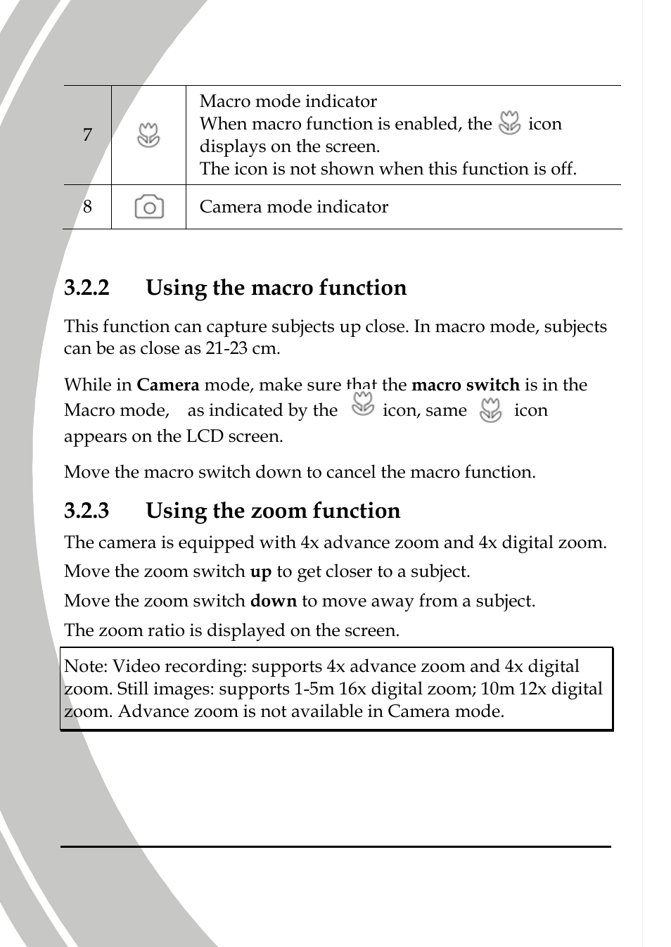 Using the macro function, Using the zoom function, 2 using the macro function | 3 using the zoom function | DXG Technology DXG-589V User Manual | Page 44 / 105