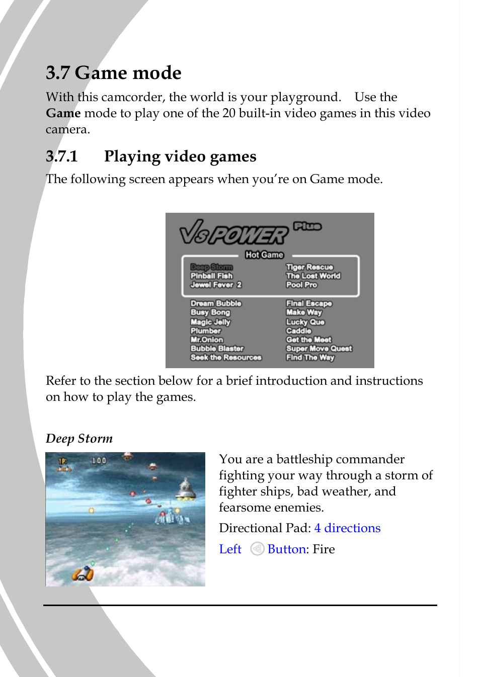 Game mode, Playing video games, 7 game mode | 1 playing video games | DXG Technology DXG-589V User Manual | Page 52 / 105