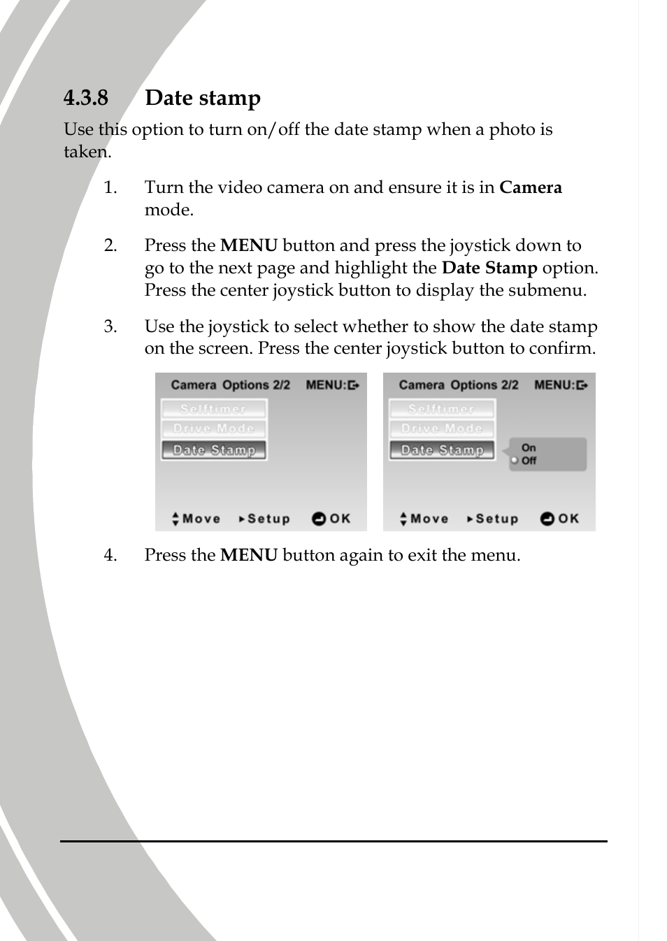 Date stamp, 8 date stamp | DXG Technology DXG-589V User Manual | Page 74 / 105