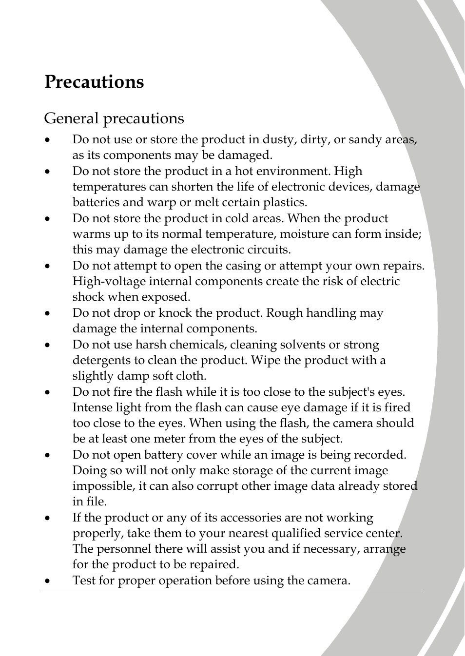 Precautions, General precautions | DXG Technology DXG-589V User Manual | Page 9 / 105