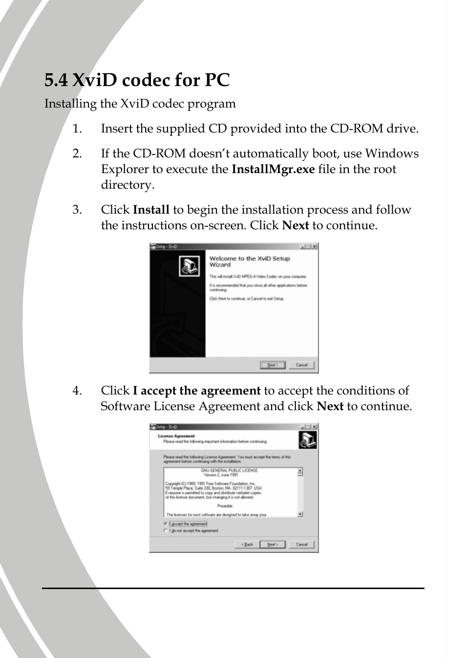 Xvid codec for pc, 4 xvid codec for pc | DXG Technology DXG-589V User Manual | Page 94 / 105