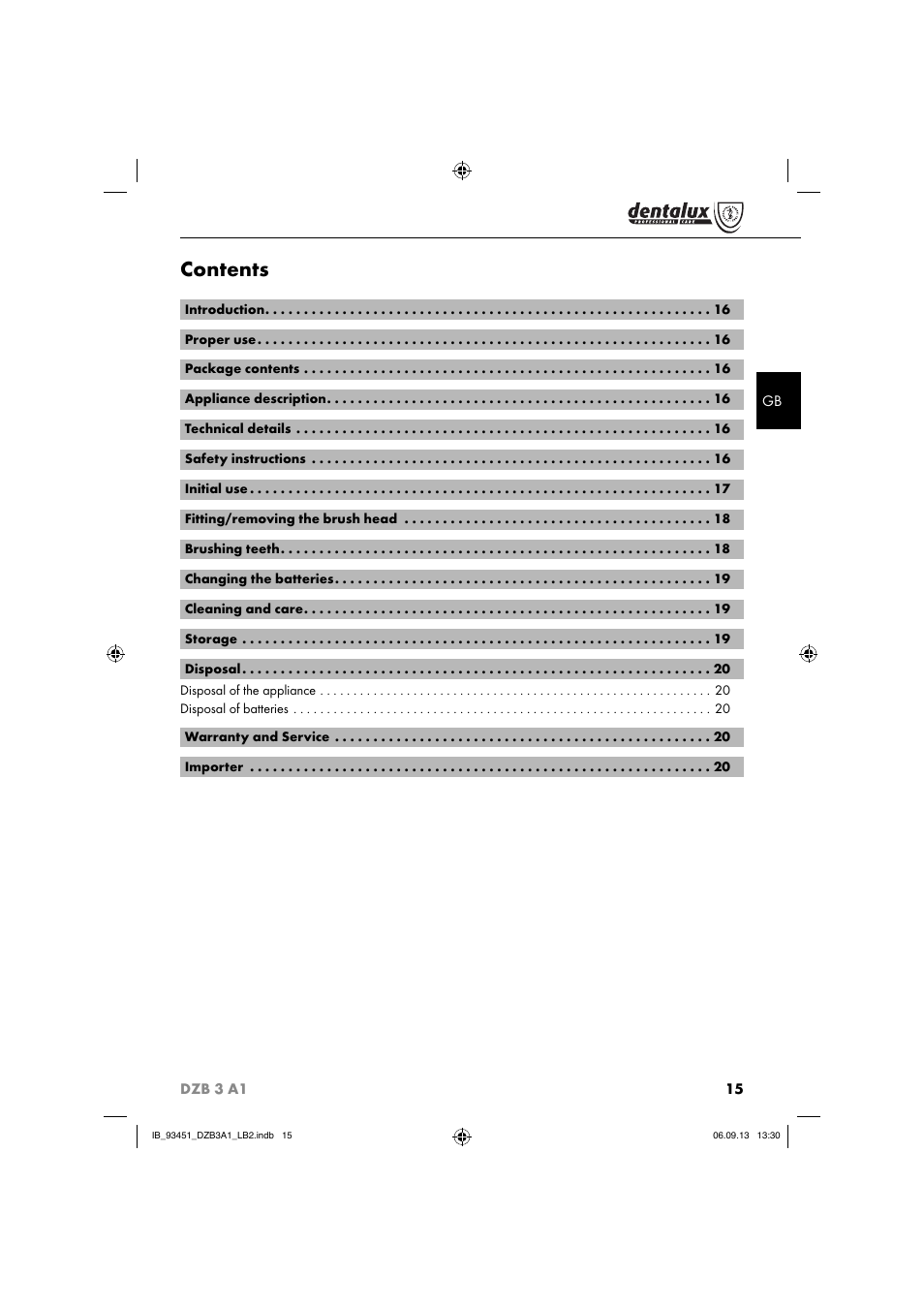 Dentalux DZB 3 A1 User Manual | Page 18 / 24