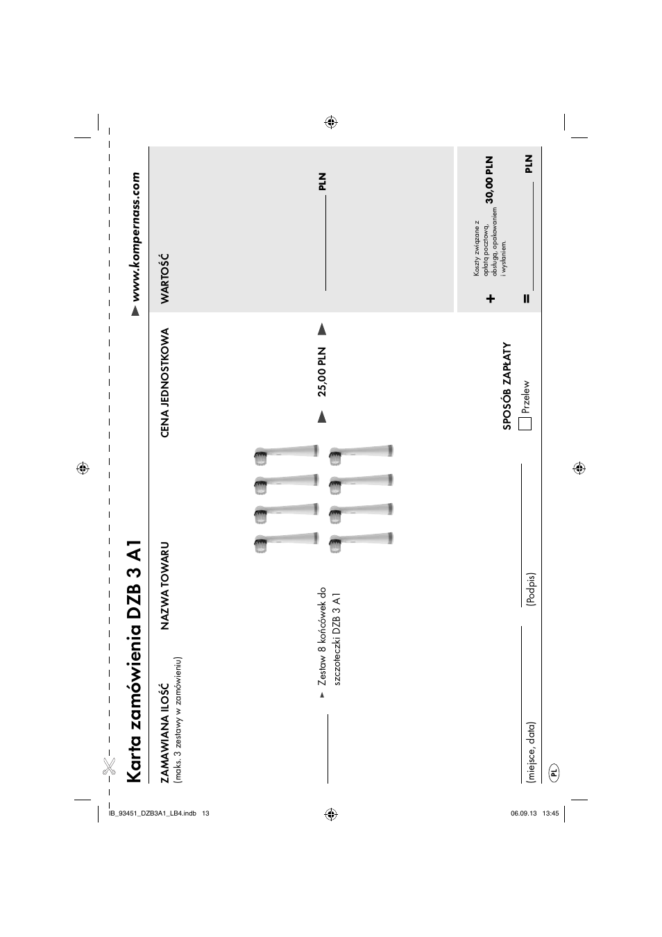 Ka rt a zamó wienia dzb 3 a1 | Dentalux DZB 3 A1 User Manual | Page 16 / 40