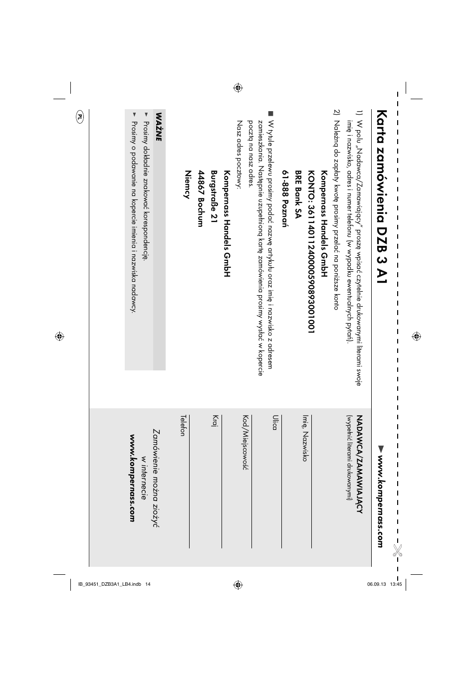 Ka rta zamó wienia dzb 3 a1 | Dentalux DZB 3 A1 User Manual | Page 17 / 40
